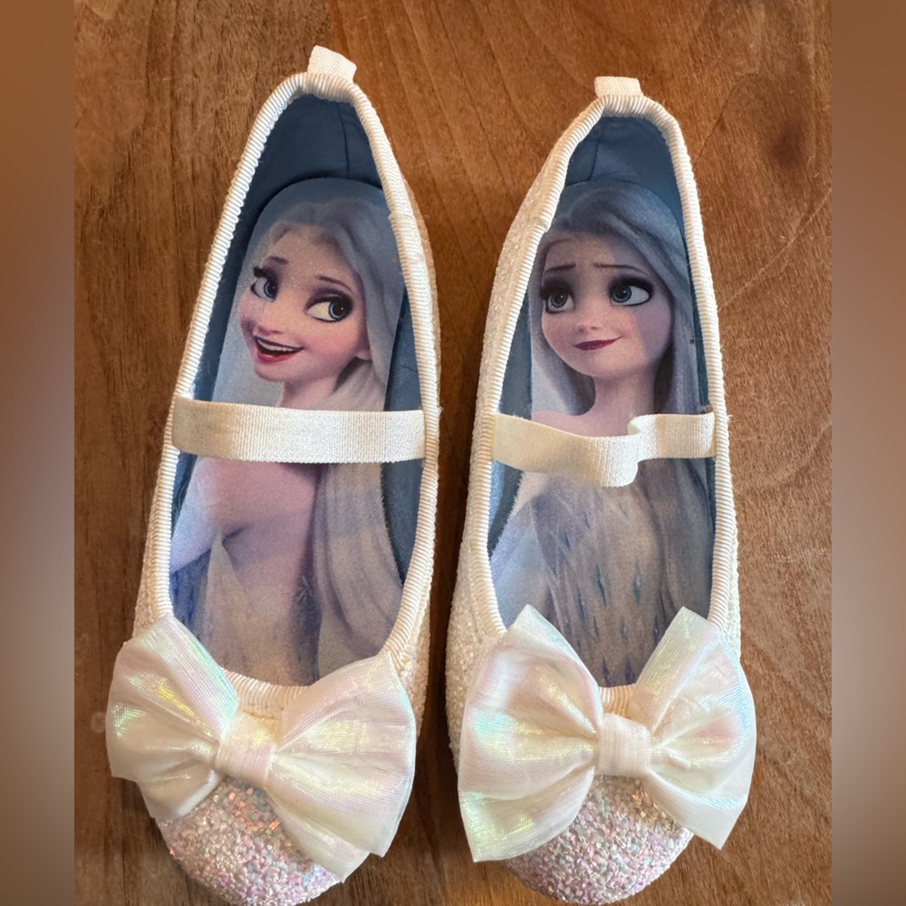 Elsa Frozen white sparkly party shoes size 26 / US 9